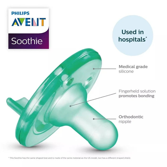 AVENT SOOTHIE PACIFIER - LIGHT YELLOW & PASTEL CYAN - 2 PACK / 3-18M PACIFIER AVENT