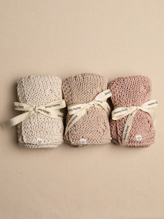 Baby Blanket Hand-Knitted Pointelle Anzy Home