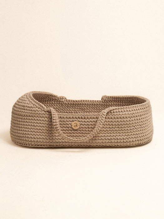 Baby Moses Basket with Round Hood Standard EU Beige Bassinets & Cradles Anzy Home
