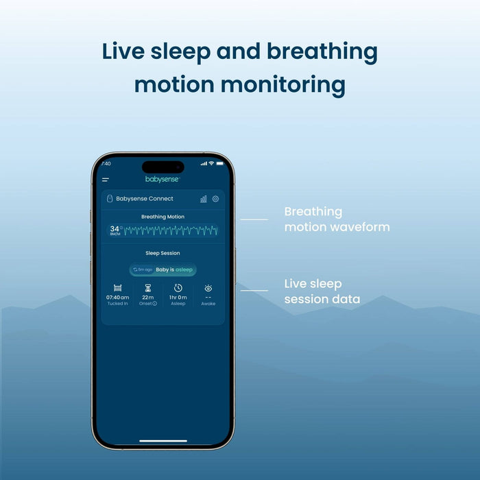 Babysense Connect Sleep Monitor: Baby Breathing Motion with Sleep Analytics Smart Nursery Babysense