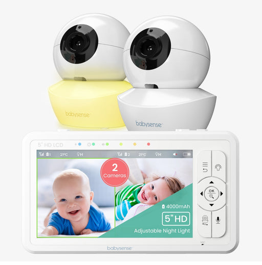 Babysense HD S2: Video Baby Monitor with 2 Cameras, Non Wifi, Split Screen & Night Light Machine Video Monitor Babysense