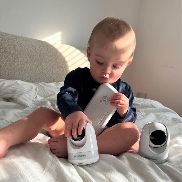 Babysense Max View: Video Baby Monitor with 2 Cameras, Non Wifi, Split Screen, Night Light & Sound Machine Video Monitor Babysense