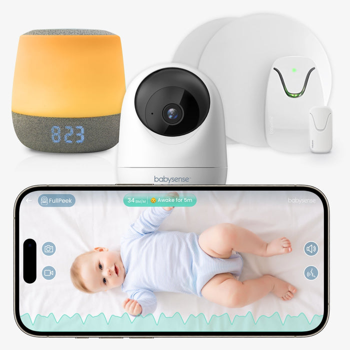 Babysense Safe Sleep Smart Nursery: Video Baby Monitor, Breathing Motion with Safety Alerts, Night Light & Sound Machine Smart Nursery Babysense