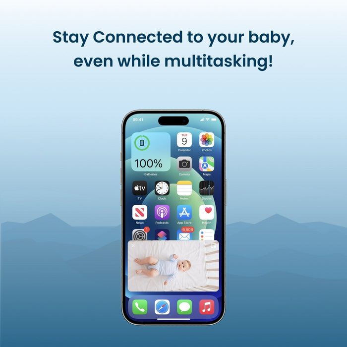 Babysense Safe Sleep Smart Nursery: Video Baby Monitor, Breathing Motion with Safety Alerts, Night Light & Sound Machine Smart Nursery Babysense