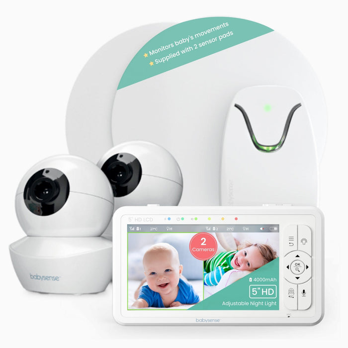 Babysense True Sleep: Video Baby Monitor with Breathing Motion Detection & Safety Alerts, 1 or 2 Cameras 2-Cameras Breathing Movement Monitor Babysense