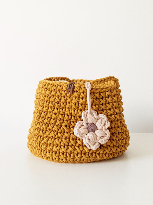 Toy Nursery Storage Basket Basic Recycled Mustard Cord Baskets Anzy Home