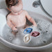 Baby Bathtime Essentials Bundle | Newborn Baby Bath with Support, Rinse Jug, and Ellie Bath Toy Scoop - Taupe Bath M4A