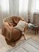 Chunky Knit Blanket in Beige Blankets Anzy Home
