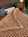 Chunky Knit Blanket in Beige Blankets Anzy Home