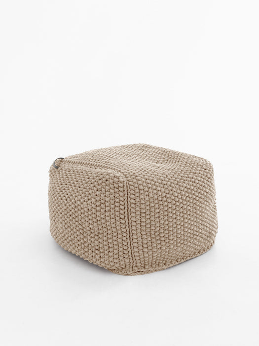 Pouf Square Recycled Beige cord Pouf Anzy Home