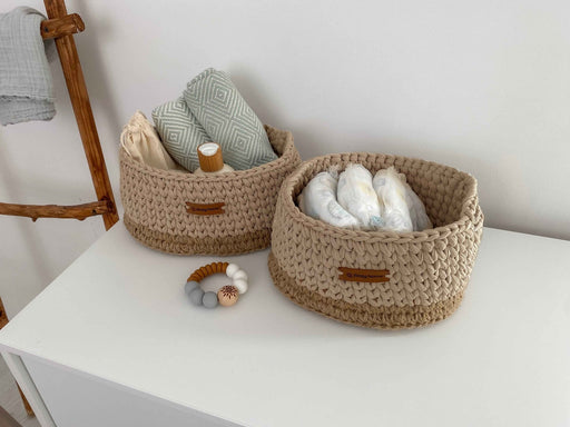 Diaper Caddy with Jute Accent Diaper Organizers Anzy Home