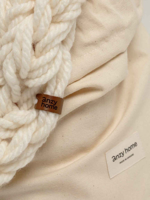 Chunky Knit Blanket in Ivory Anzy Home