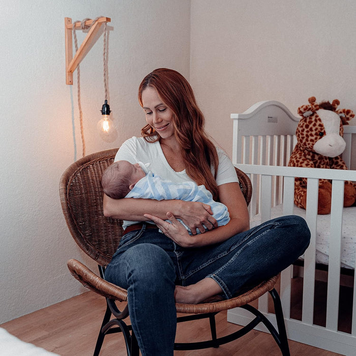 Muslin Swaddle Blankets, 4 Pack by Comfy Cubs - Blue Swaddles Comfy Cubs