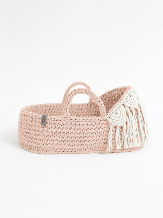 Doll Moses Basket Macrame Hood w/Rocking Stand Pearl Dolls, Playsets & Toy Figures Anzy Home