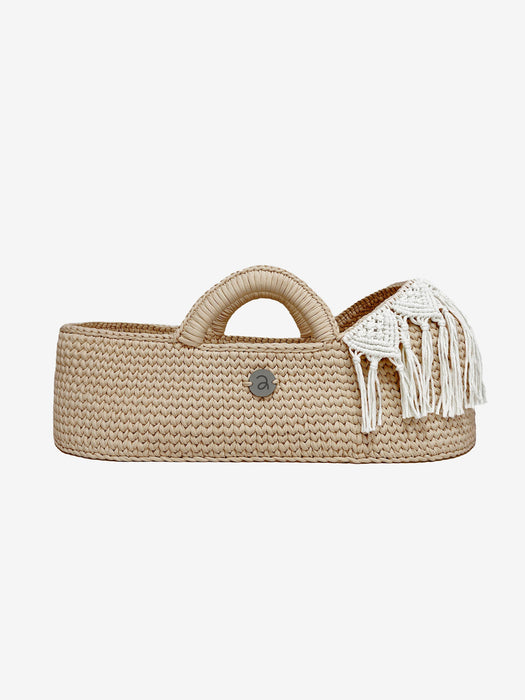 Standard Boho Moses Basket with Macrame Hood Bassinets & Cradles Anzy Home