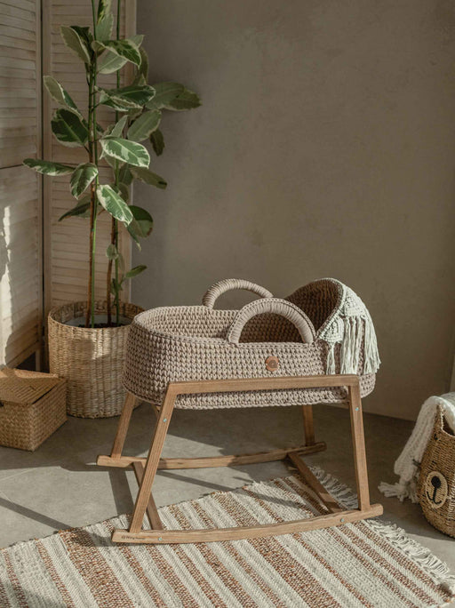 Standard Boho Moses Basket with Macrame Hood Bassinets & Cradles Anzy Home
