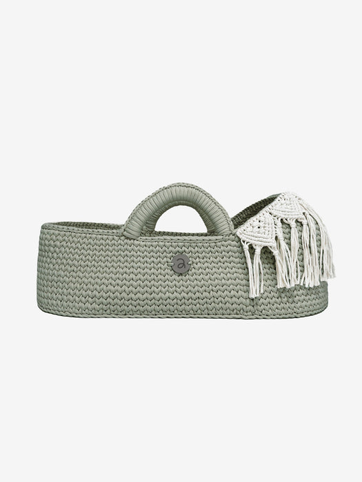 Standard Boho Moses Basket with Macrame Hood Bassinets & Cradles Anzy Home