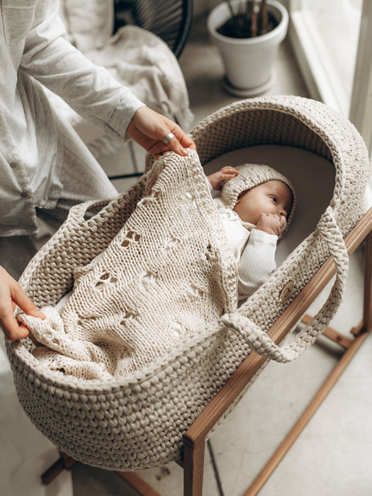 Baby Blanket Hand-Knitted Pointelle Anzy Home