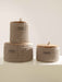 Round Storage Baskets w/ Wooden Lid Recycled
