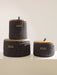 Round Storage Baskets w/ Wooden Lid Recycled Charcoal Storage & Organization Anzy Home