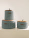 Round Storage Baskets w/ Wooden Lid Recycled Laurel Storage & Organization Anzy Home