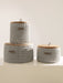 Round Storage Baskets w/ Wooden Lid Recycled Silver cord Storage & Organization Anzy Home