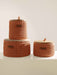 Round Storage Baskets w/ Wooden Lid Recycled