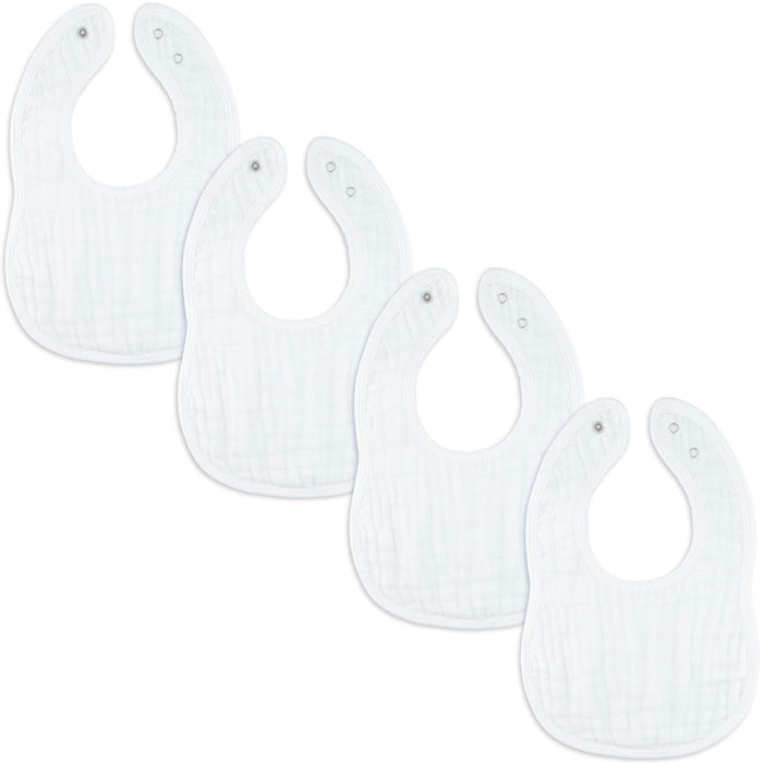 Muslin Bibs by Comfy Cubs - White Pack Of 4 Bibs Comfy Cubs