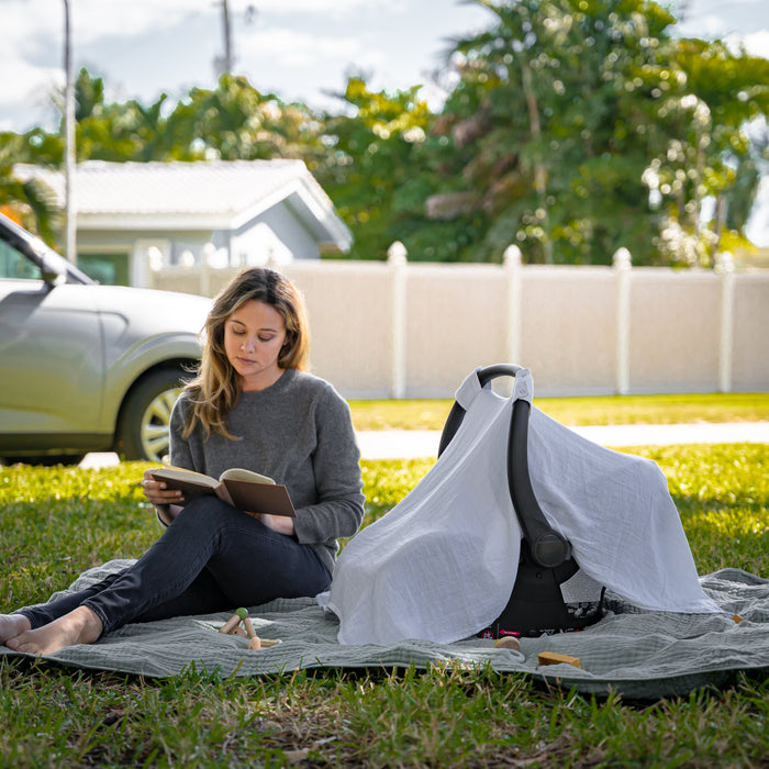 Baby Car Seat Cover by Comfy Cubs - White Car Seat Cover Comfy Cubs