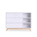 DADADA CENTRAL PARK 3-DRAWER, TWO SHELF NURSERY DRESSER . WHITE NATURAL FURNITURE DADADA