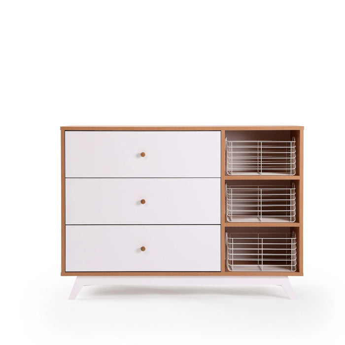 DADADA CENTRAL PARK 3-DRAWER, TWO SHELF NURSERY DRESSER FURNITURE DADADA