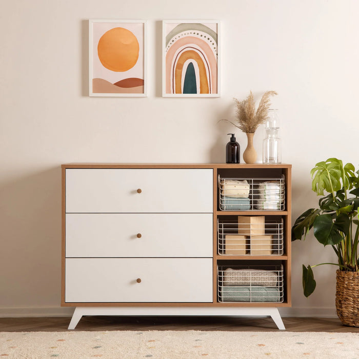 DADADA CENTRAL PARK 3-DRAWER, TWO SHELF NURSERY DRESSER FURNITURE DADADA