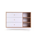 DADADA CENTRAL PARK 3-DRAWER, TWO SHELF NURSERY DRESSER . WHITE RED OAK FURNITURE DADADA