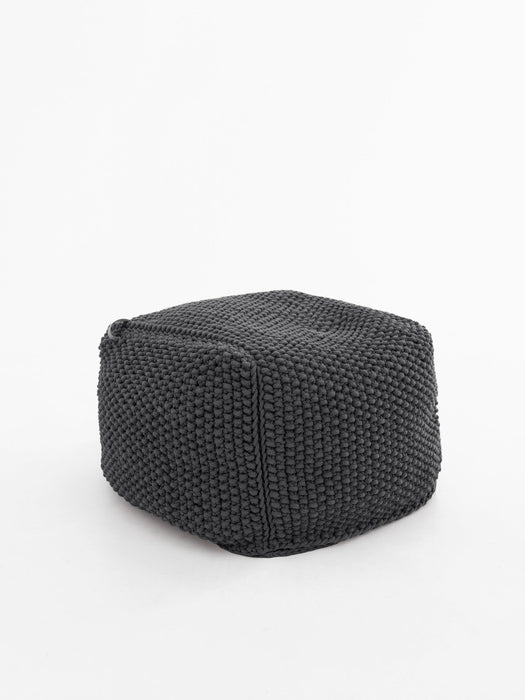 Pouf Square Recycled Charcoal Pouf Anzy Home