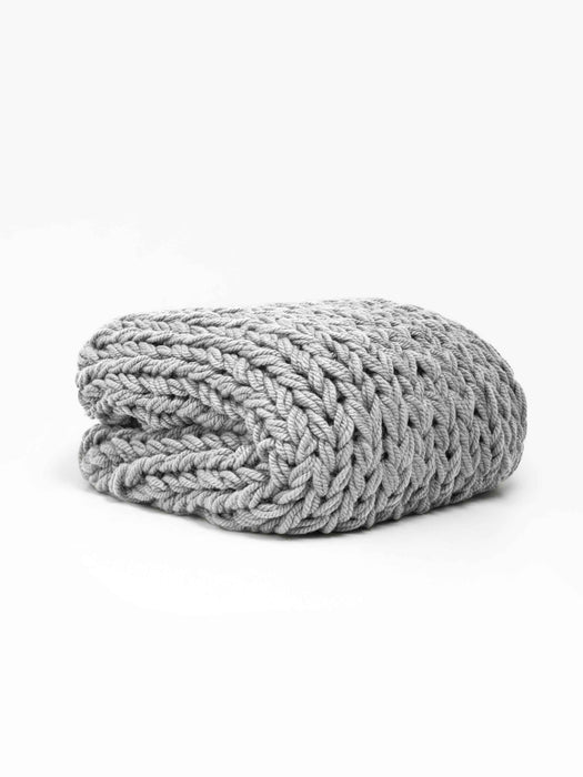 Chunky Knit Blanket in Grey