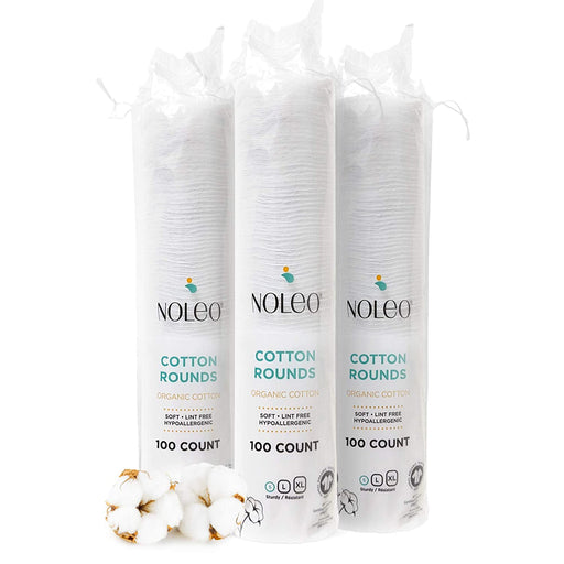 NOLEO Organic Cotton Rounds - Small 2" 3 Pack (300x) M4A