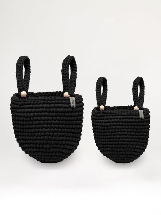 Crib Pocket Organizers Set of 2 baskets Black Baskets Anzy Home