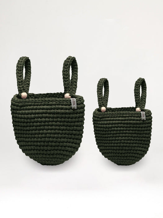 Crib Pocket Organizers Set of 2 baskets Khaki Baskets Anzy Home