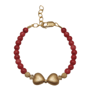 BAMBOO RED WITH GOLD SHADOW BICONE MATTE SATIN GOL