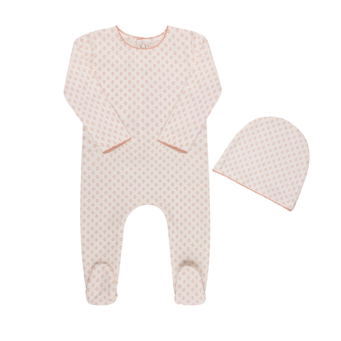 Ditsy Print Footie & Hat