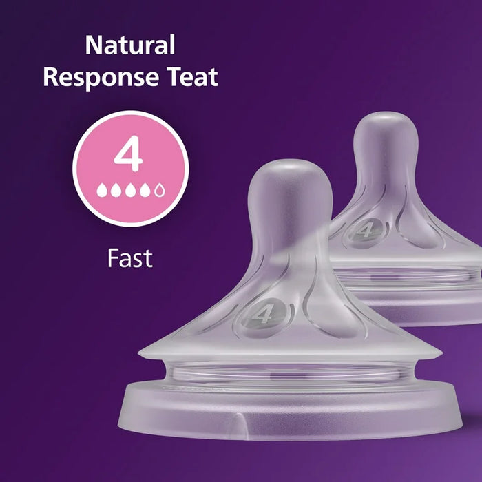 PHILIPS AVENT NATURAL RESPONSE NIPPLES, FAST FLOW (FLOW 4), 2-PACK PACIFIER AVENT