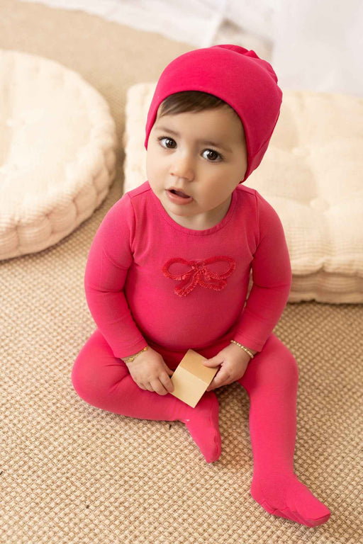Fringe Footie Layette Set Fuschia Tricot Bebe