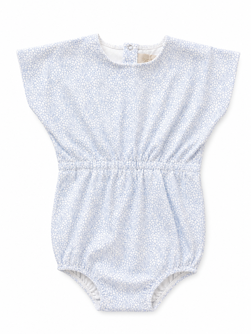 Faded Floral Short Romper Blue Tricot Bebe