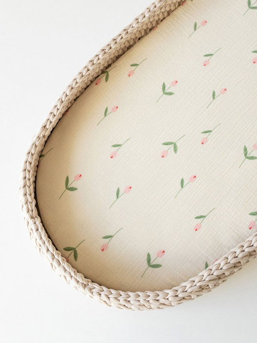 Muslin Mattress Fitted Sheets Tulips One Size Bassinet & Cradle Accessories Anzy Home