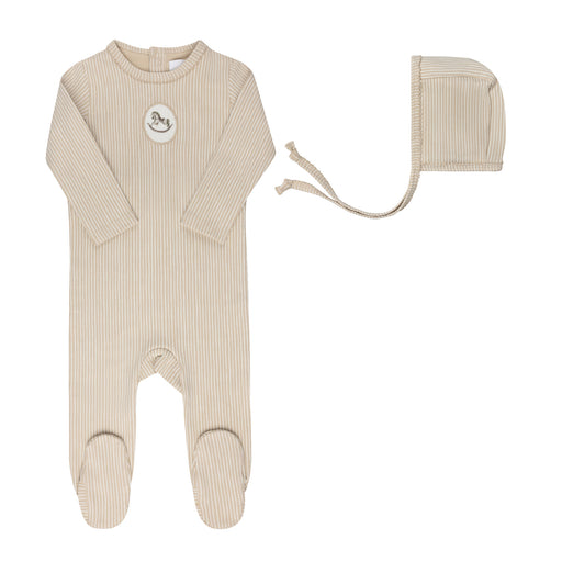 AURORA - COTTON FRENCH TERRY ROCKING HORSE - FOOTIE + BONNET TAN CLOTHING AURORA