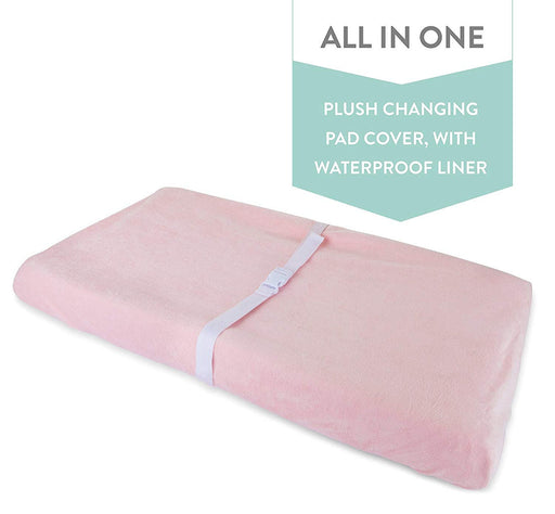 WATERPROOF VELVET CHANGING PAD SOLID PINK