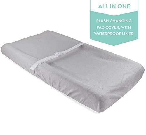 WATERPROOF PLUSH VELVET CHANGING PAD SOLID GREY ACCESORIES ELY`S & CO.