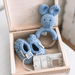 GIFT BOX 2PCS BUNNY 3-6M LIGHT BLU