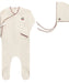 AURORA EMBROIDERED CHERRY COLLECTION - FOOTIE + BONNET IVORY RED CLOTHING AURORA