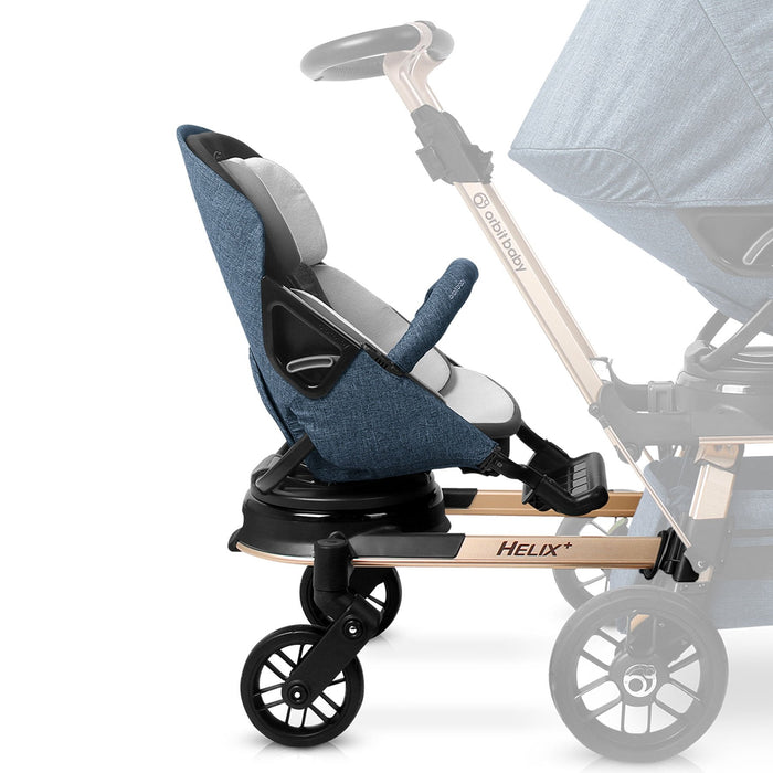 Helix+ with Stroller Seat Mélange Navy Gold Helix Orbit Baby